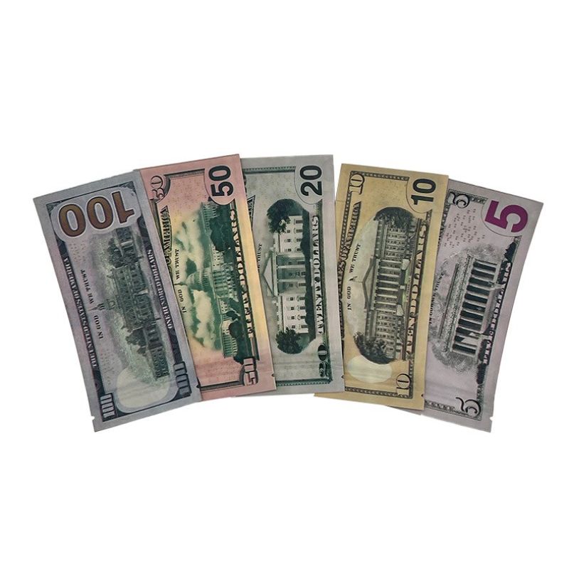 3.5g Money Design Mylar Bags | Cannabis Flower Packaging